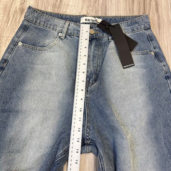 Realtakai Upside Down Wide Leg Blue Denim Jeans Size L - Picture 4 of 9